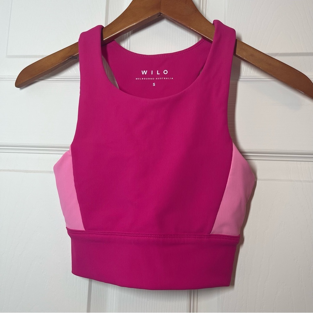WILO the Label Women's Pink Long line Sports Bra Top Size Small